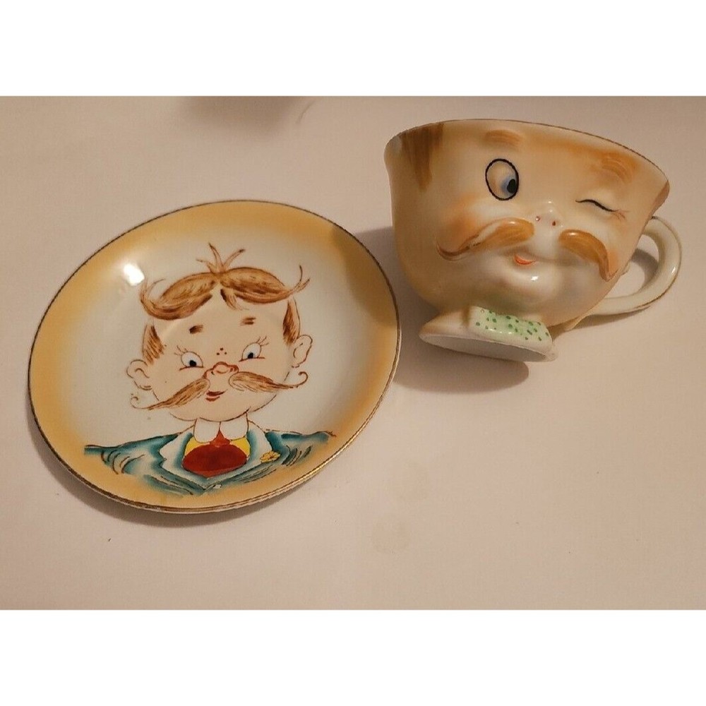 Vintage Cup And Saucer Barbershop Quartet Singer Mystery Manufacturer
